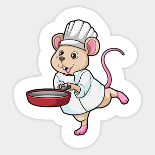 Rat as Cook with Pan & Cooking hat Sticker